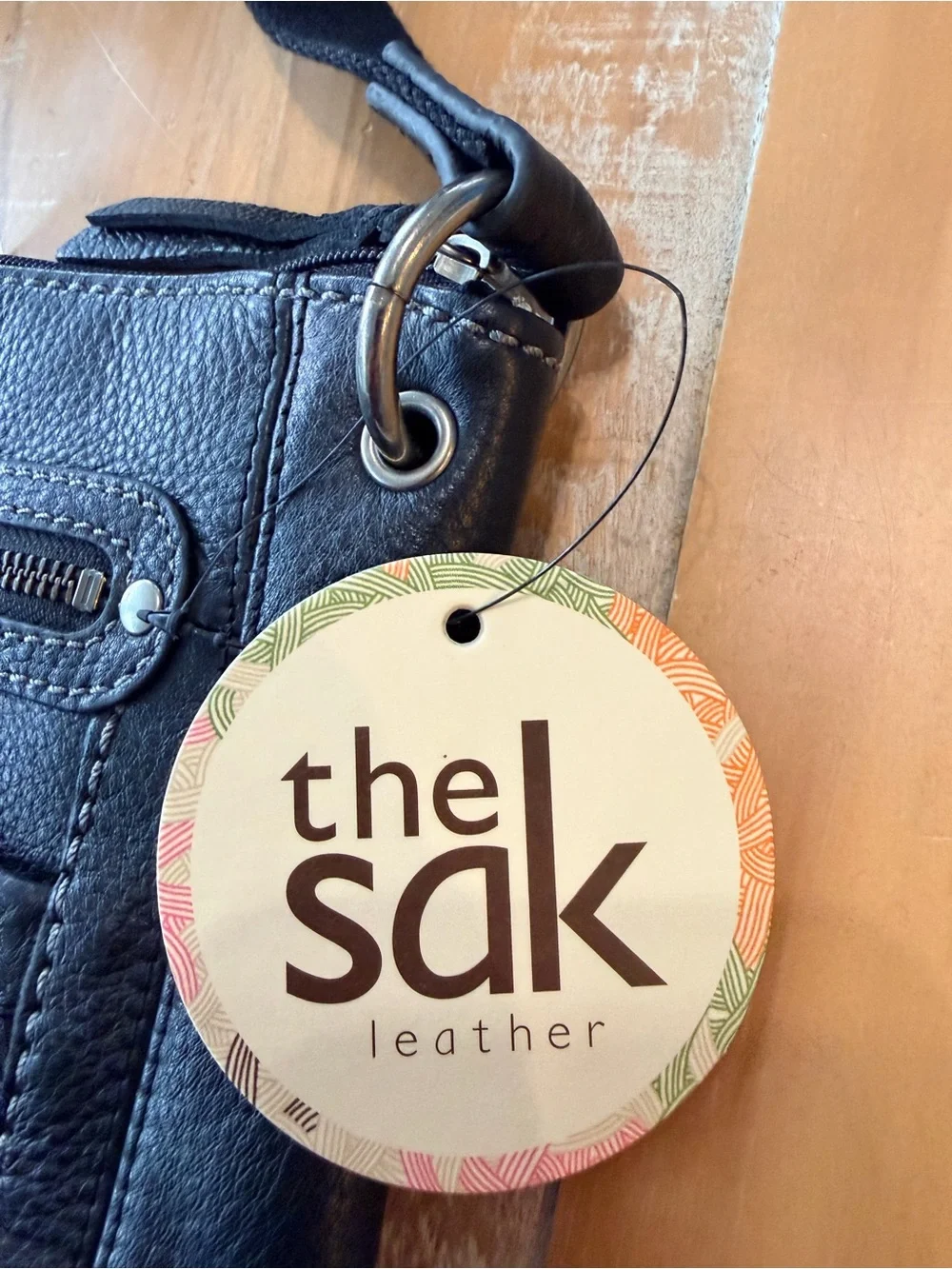 NEW The Sak Black Leather Crossbody Pocket Bag NWT